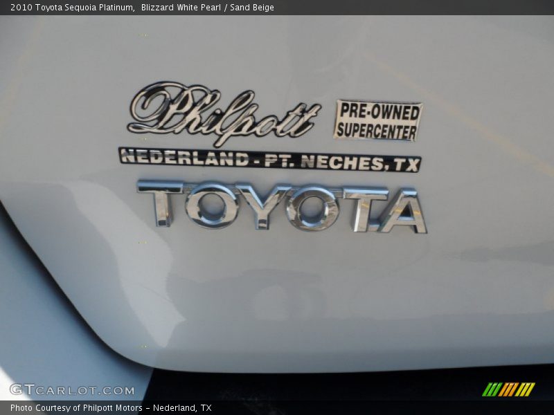 Blizzard White Pearl / Sand Beige 2010 Toyota Sequoia Platinum