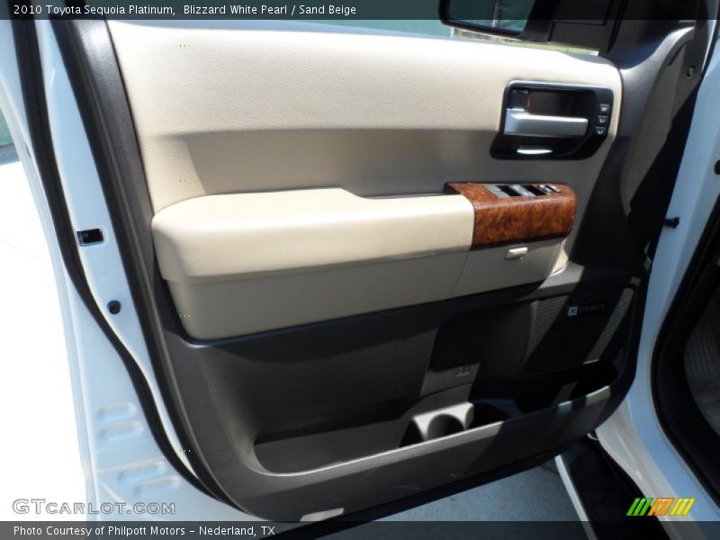 Blizzard White Pearl / Sand Beige 2010 Toyota Sequoia Platinum