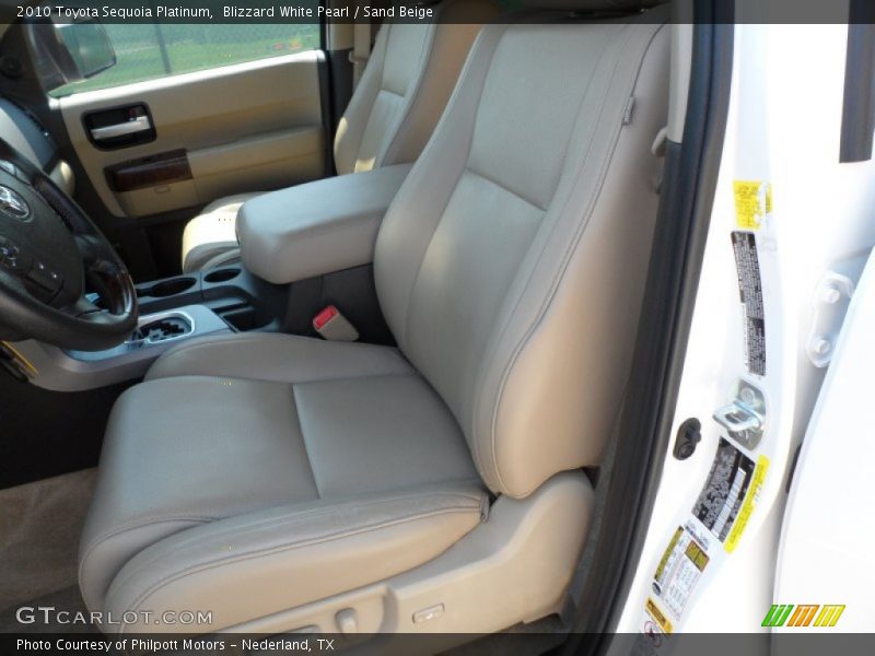Blizzard White Pearl / Sand Beige 2010 Toyota Sequoia Platinum