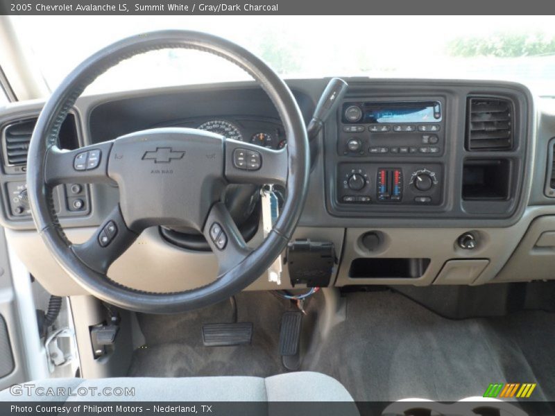 Summit White / Gray/Dark Charcoal 2005 Chevrolet Avalanche LS