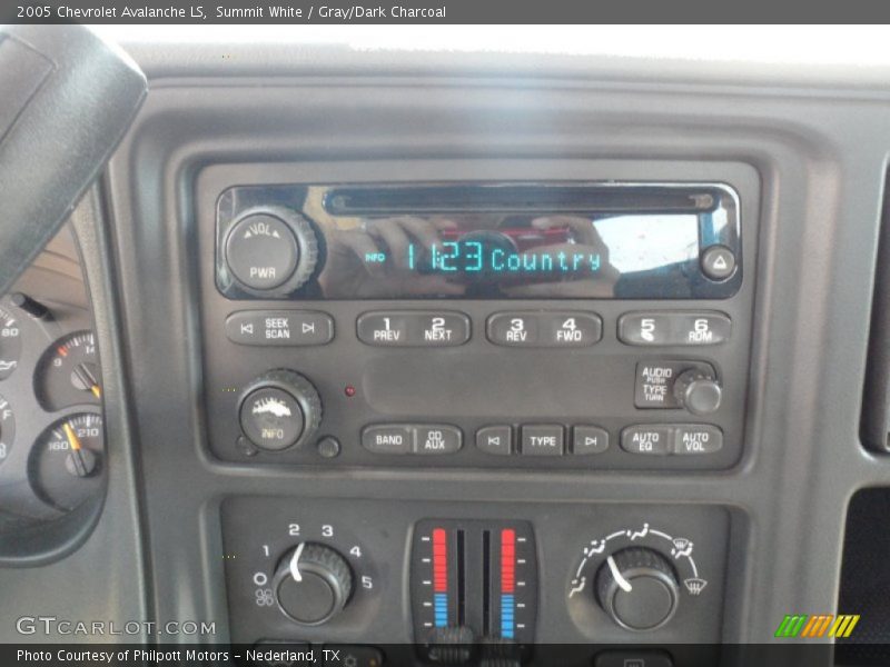 Summit White / Gray/Dark Charcoal 2005 Chevrolet Avalanche LS
