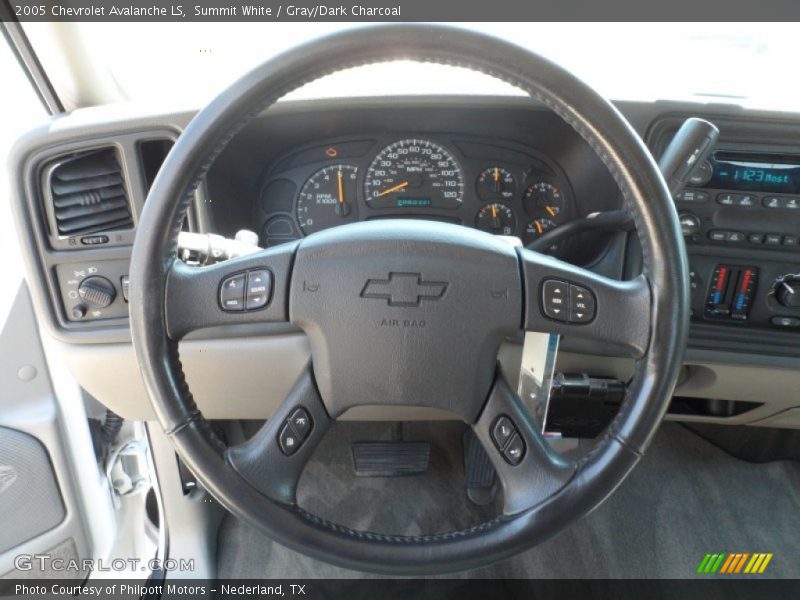 Summit White / Gray/Dark Charcoal 2005 Chevrolet Avalanche LS