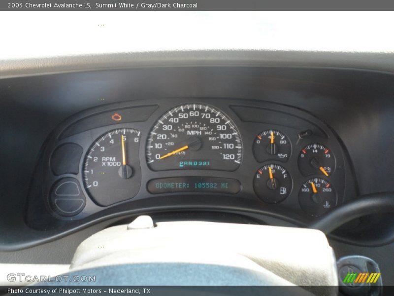 Summit White / Gray/Dark Charcoal 2005 Chevrolet Avalanche LS