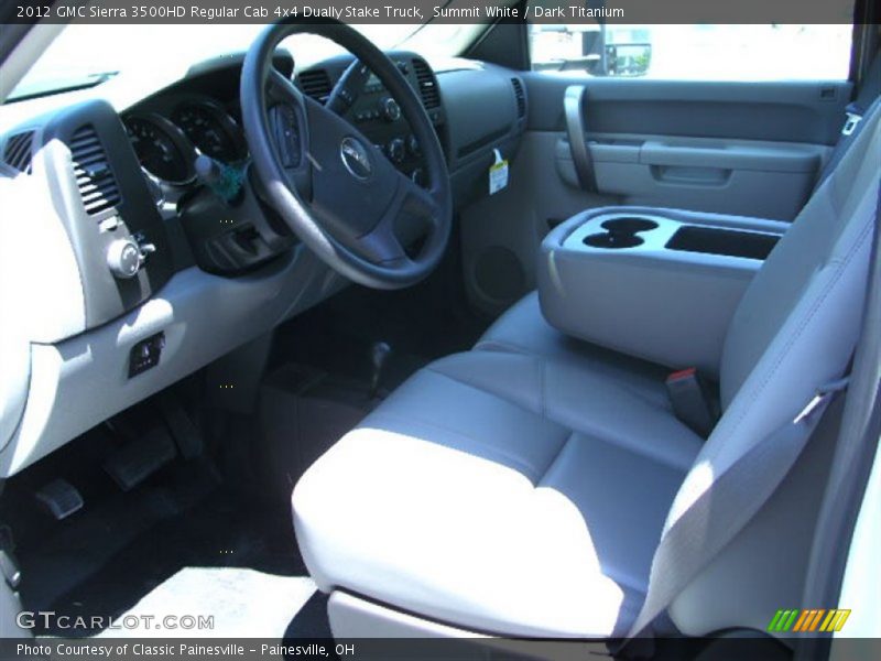 Summit White / Dark Titanium 2012 GMC Sierra 3500HD Regular Cab 4x4 Dually Stake Truck