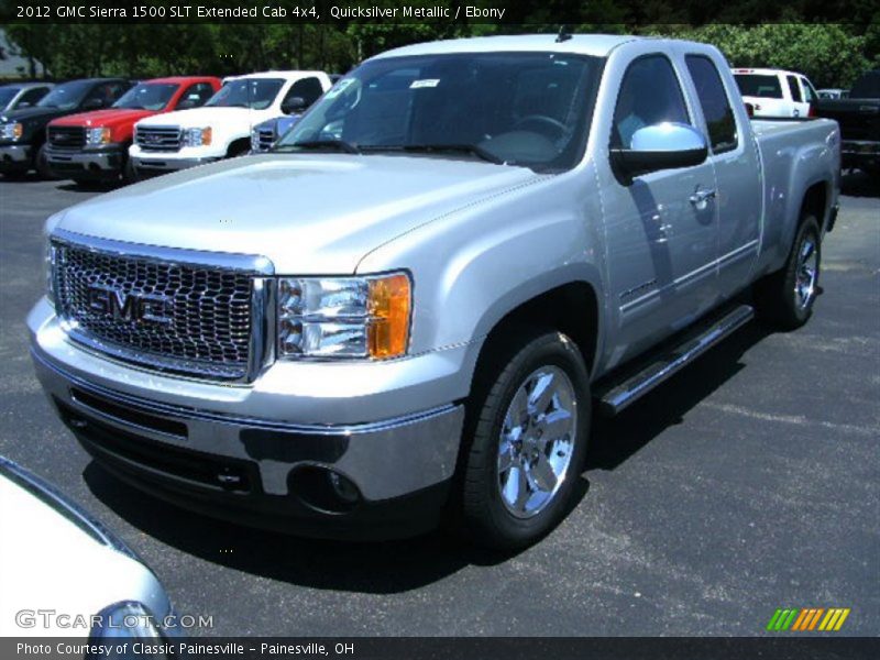 Quicksilver Metallic / Ebony 2012 GMC Sierra 1500 SLT Extended Cab 4x4