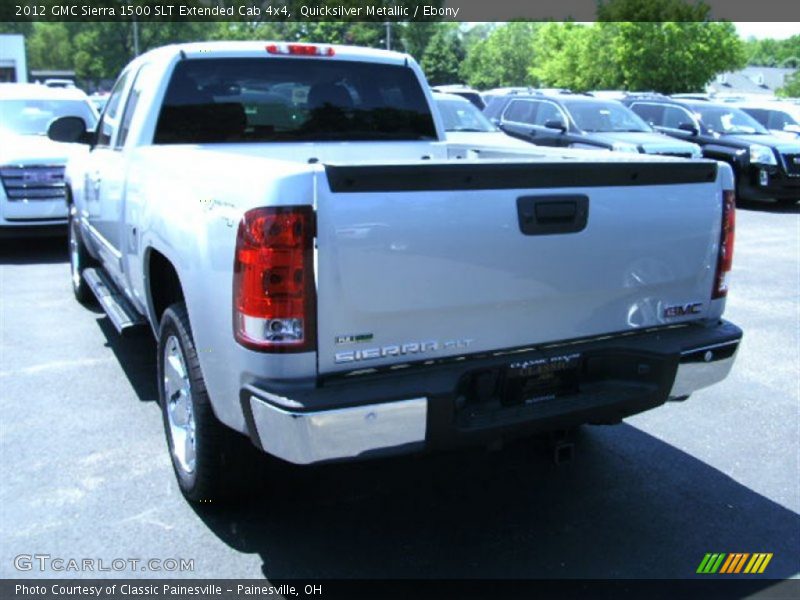 Quicksilver Metallic / Ebony 2012 GMC Sierra 1500 SLT Extended Cab 4x4