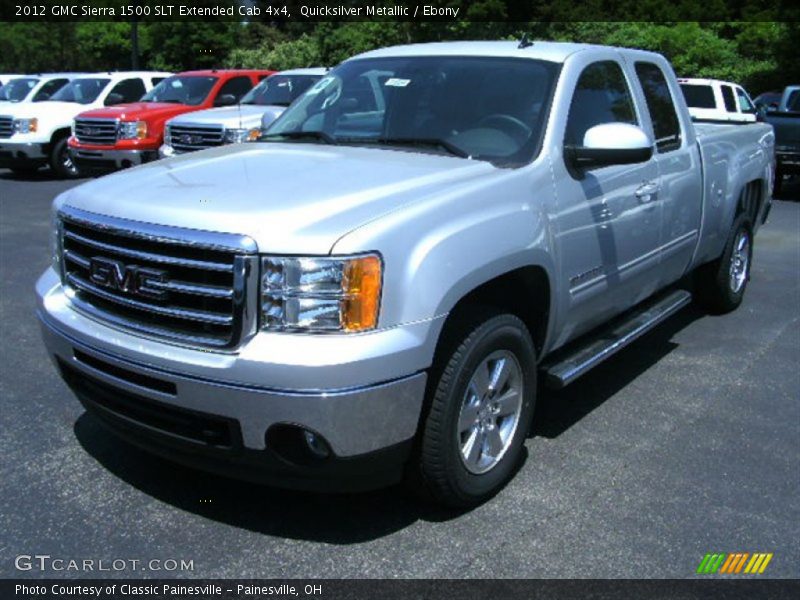 Quicksilver Metallic / Ebony 2012 GMC Sierra 1500 SLT Extended Cab 4x4