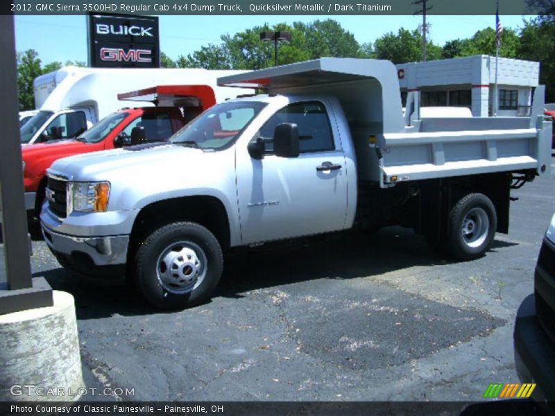 Quicksilver Metallic / Dark Titanium 2012 GMC Sierra 3500HD Regular Cab 4x4 Dump Truck