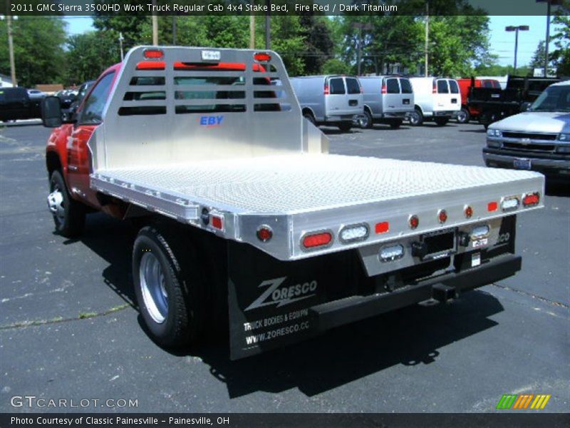 Fire Red / Dark Titanium 2011 GMC Sierra 3500HD Work Truck Regular Cab 4x4 Stake Bed