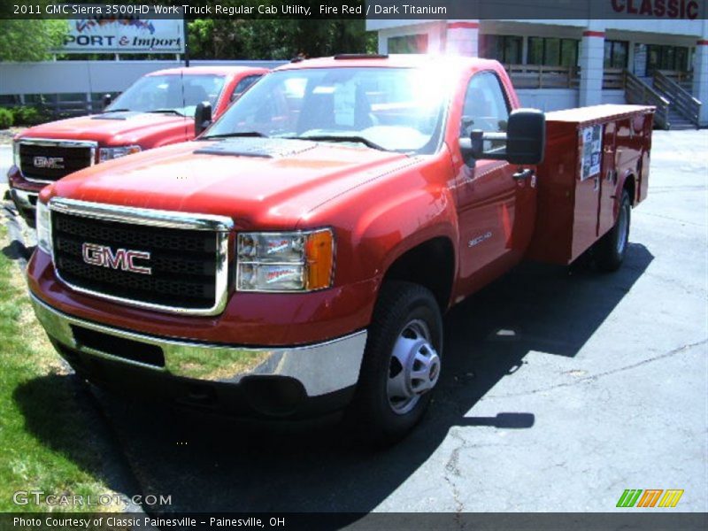 Fire Red / Dark Titanium 2011 GMC Sierra 3500HD Work Truck Regular Cab Utility