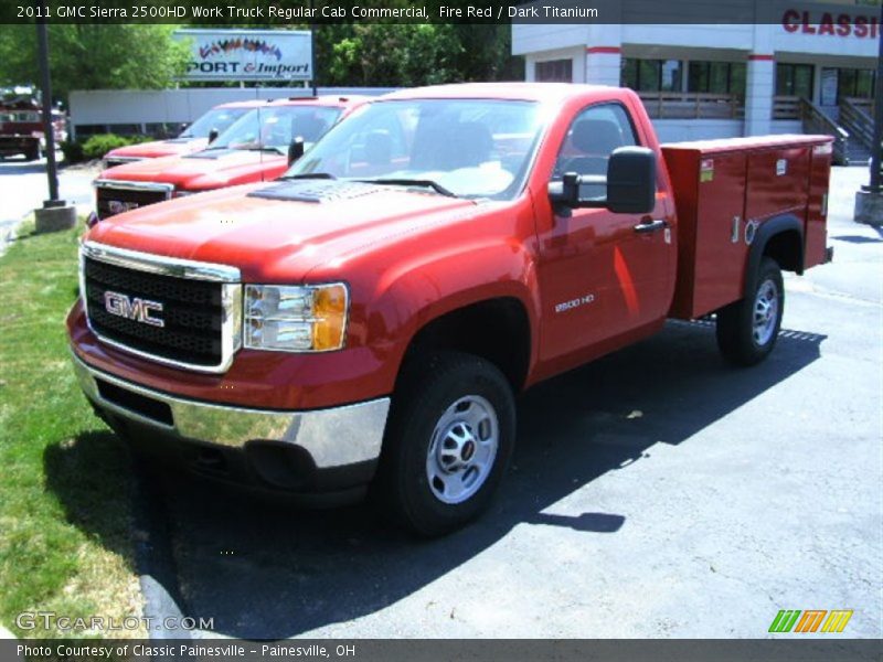 Fire Red / Dark Titanium 2011 GMC Sierra 2500HD Work Truck Regular Cab Commercial