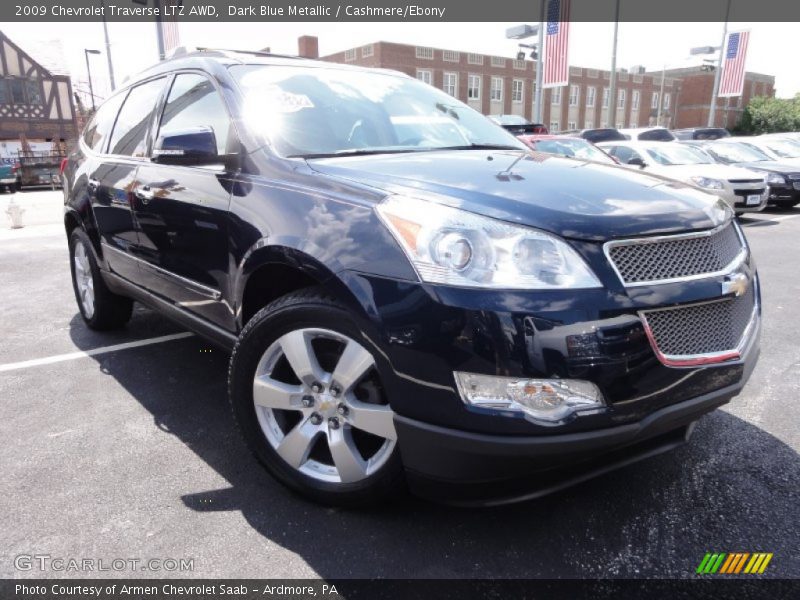 Dark Blue Metallic / Cashmere/Ebony 2009 Chevrolet Traverse LTZ AWD
