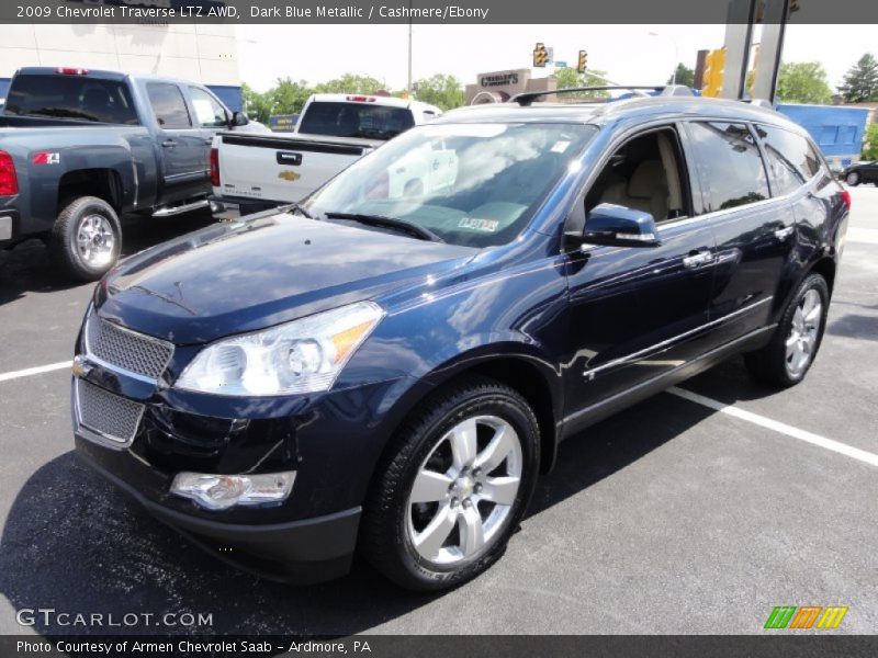 Dark Blue Metallic / Cashmere/Ebony 2009 Chevrolet Traverse LTZ AWD