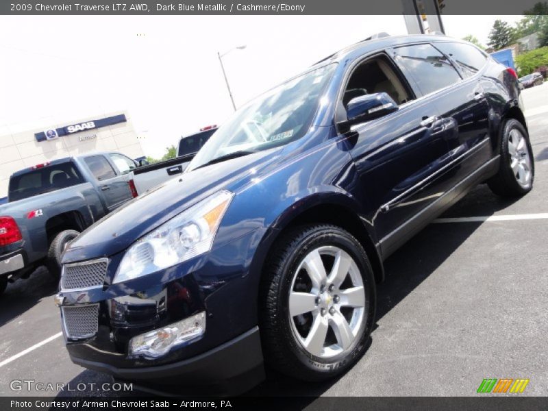 Dark Blue Metallic / Cashmere/Ebony 2009 Chevrolet Traverse LTZ AWD