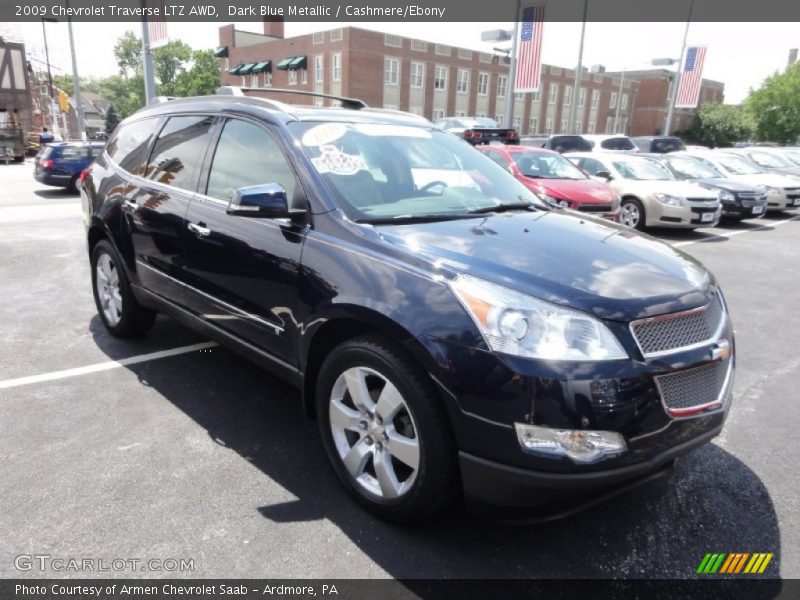 Dark Blue Metallic / Cashmere/Ebony 2009 Chevrolet Traverse LTZ AWD