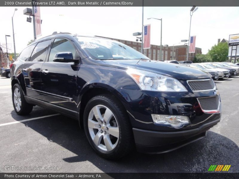 Dark Blue Metallic / Cashmere/Ebony 2009 Chevrolet Traverse LTZ AWD