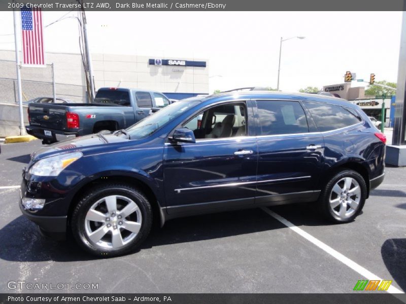 Dark Blue Metallic / Cashmere/Ebony 2009 Chevrolet Traverse LTZ AWD