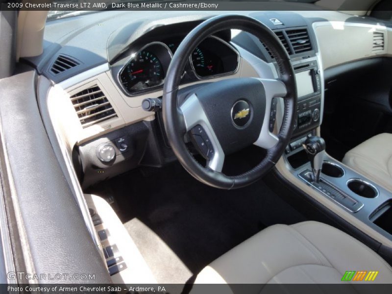 Dark Blue Metallic / Cashmere/Ebony 2009 Chevrolet Traverse LTZ AWD