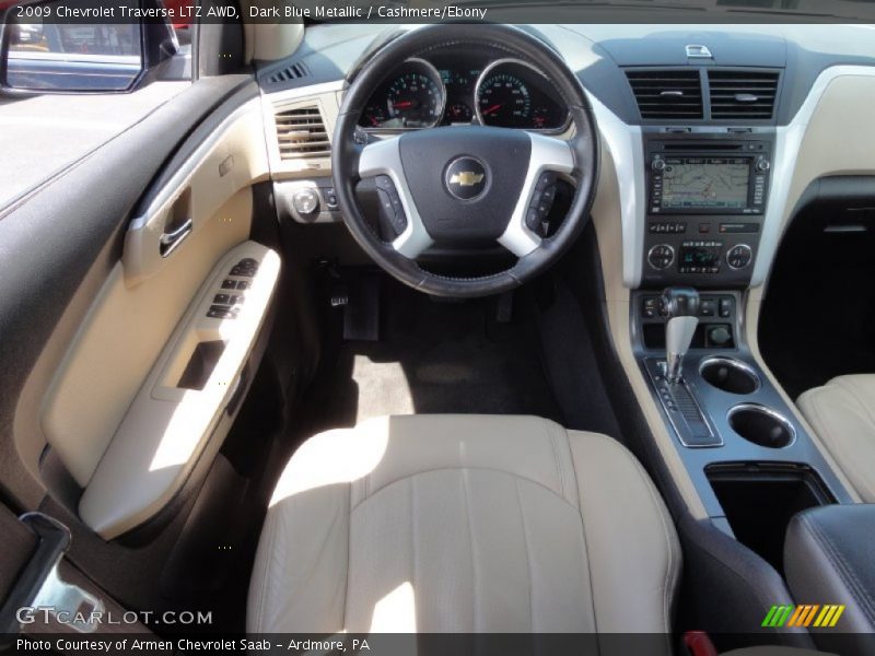 Dark Blue Metallic / Cashmere/Ebony 2009 Chevrolet Traverse LTZ AWD