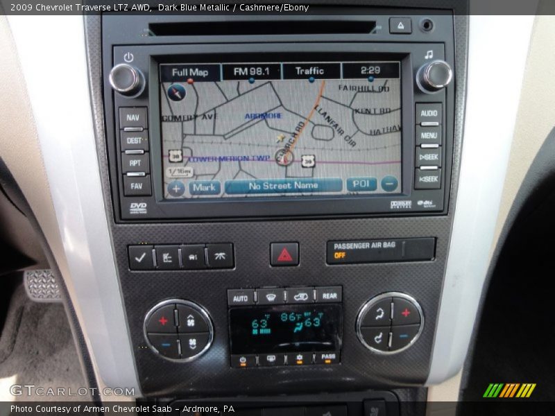 Dark Blue Metallic / Cashmere/Ebony 2009 Chevrolet Traverse LTZ AWD