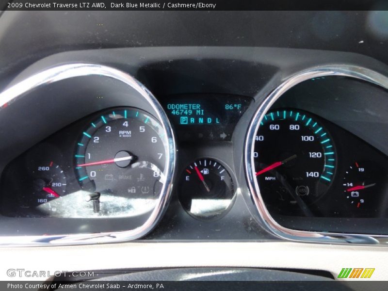 Dark Blue Metallic / Cashmere/Ebony 2009 Chevrolet Traverse LTZ AWD