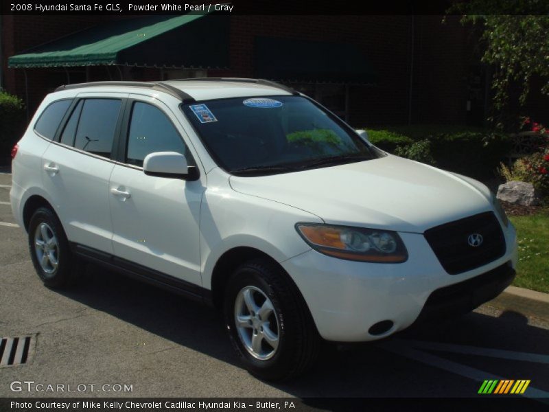 Powder White Pearl / Gray 2008 Hyundai Santa Fe GLS