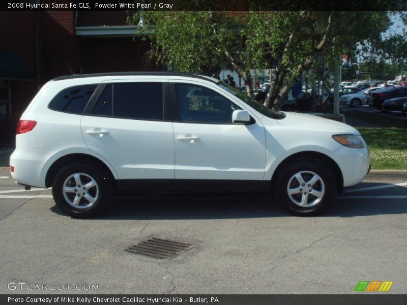 Powder White Pearl / Gray 2008 Hyundai Santa Fe GLS
