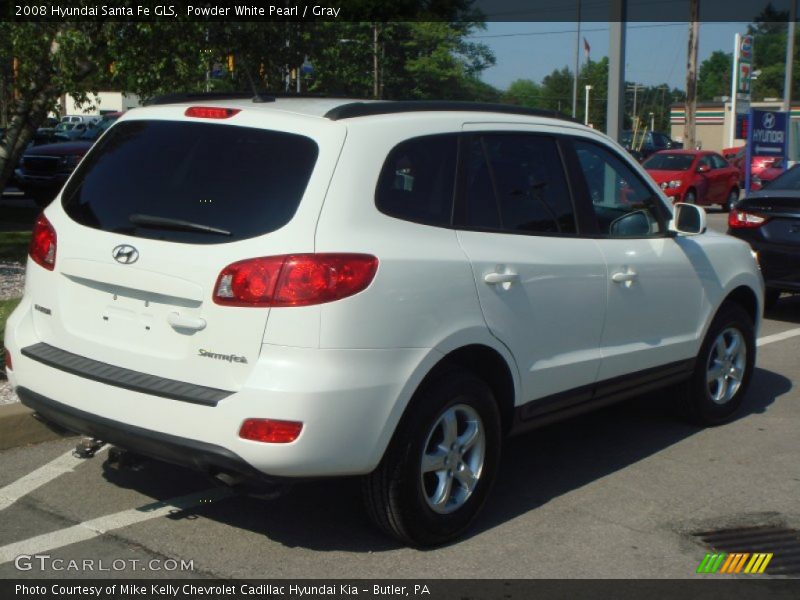 Powder White Pearl / Gray 2008 Hyundai Santa Fe GLS