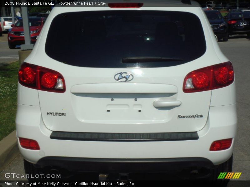 Powder White Pearl / Gray 2008 Hyundai Santa Fe GLS