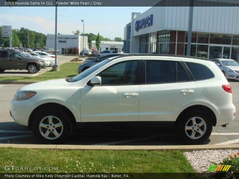 Powder White Pearl / Gray 2008 Hyundai Santa Fe GLS
