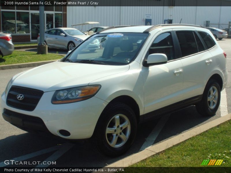 Powder White Pearl / Gray 2008 Hyundai Santa Fe GLS