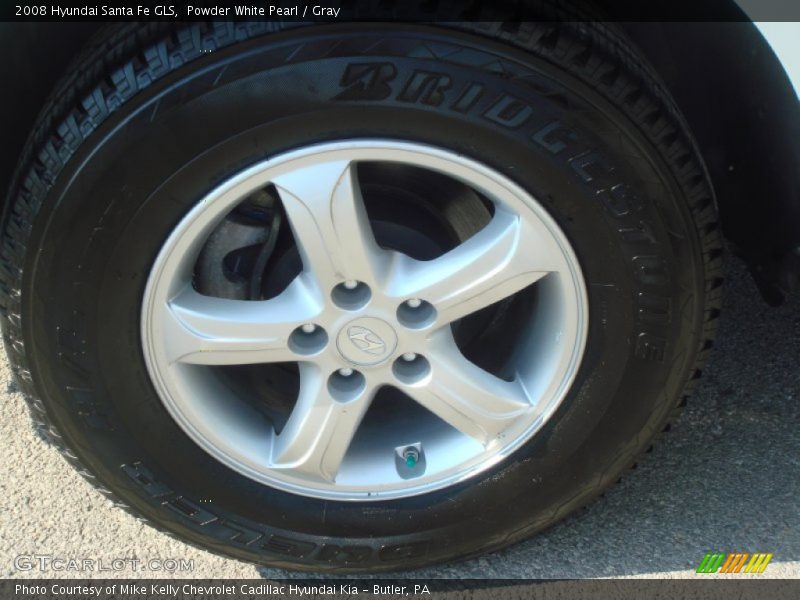 Powder White Pearl / Gray 2008 Hyundai Santa Fe GLS