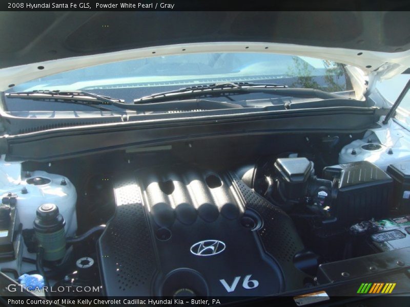 Powder White Pearl / Gray 2008 Hyundai Santa Fe GLS