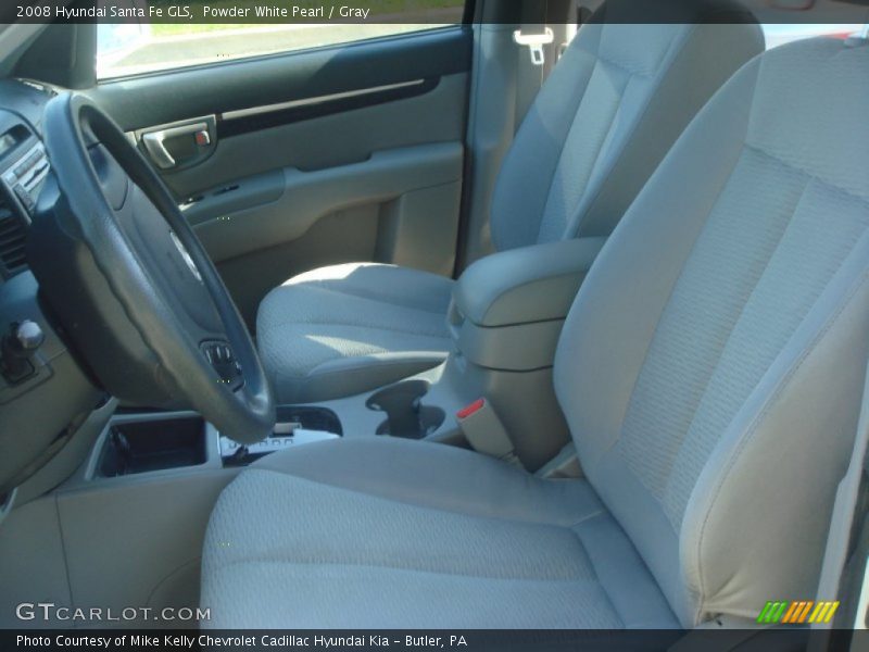 Powder White Pearl / Gray 2008 Hyundai Santa Fe GLS