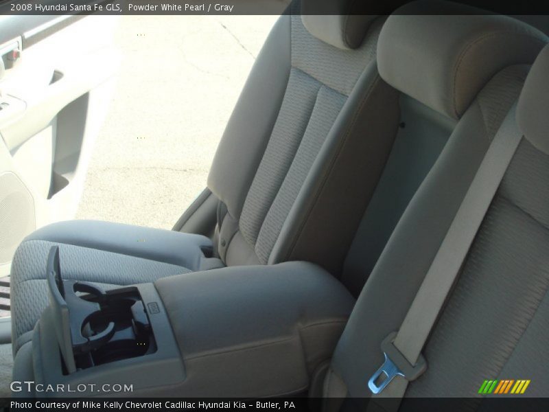 Powder White Pearl / Gray 2008 Hyundai Santa Fe GLS