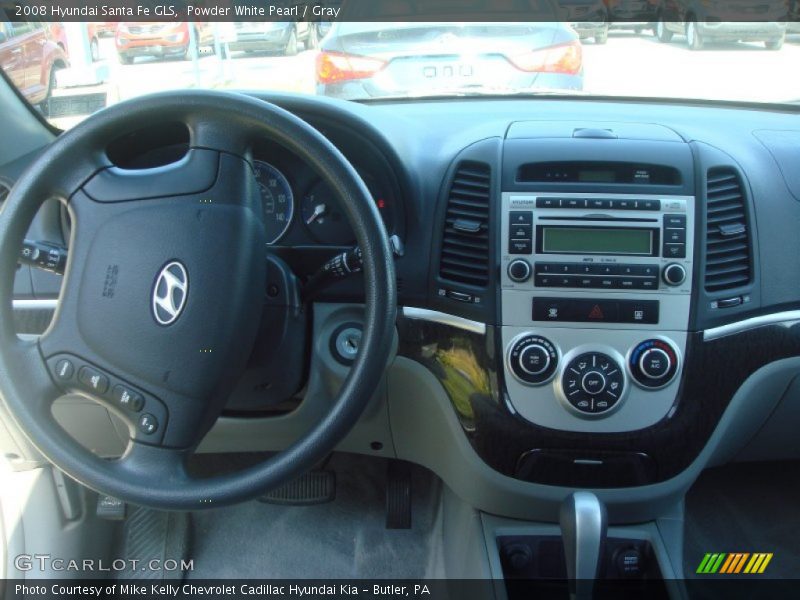 Powder White Pearl / Gray 2008 Hyundai Santa Fe GLS