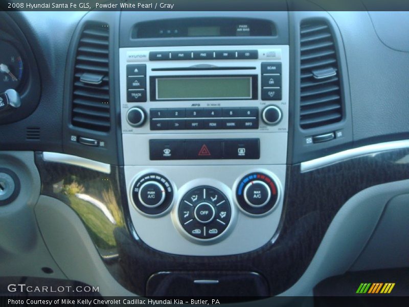 Powder White Pearl / Gray 2008 Hyundai Santa Fe GLS