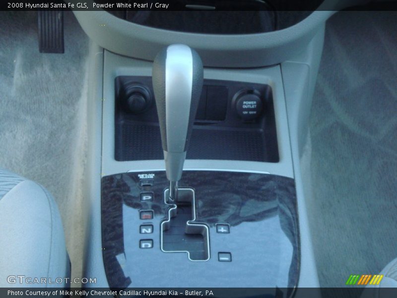 Powder White Pearl / Gray 2008 Hyundai Santa Fe GLS