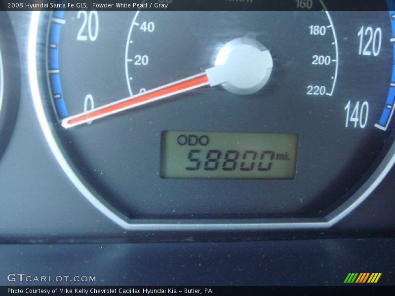 Powder White Pearl / Gray 2008 Hyundai Santa Fe GLS