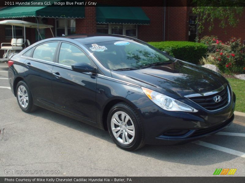 Indigo Blue Pearl / Gray 2011 Hyundai Sonata GLS