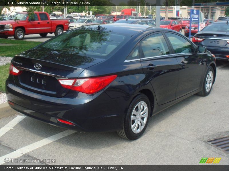 Indigo Blue Pearl / Gray 2011 Hyundai Sonata GLS