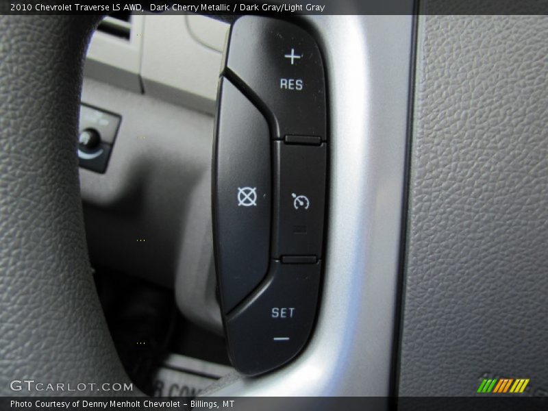 Dark Cherry Metallic / Dark Gray/Light Gray 2010 Chevrolet Traverse LS AWD