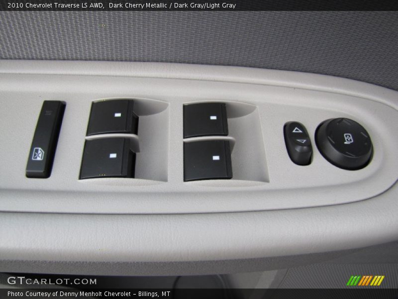 Dark Cherry Metallic / Dark Gray/Light Gray 2010 Chevrolet Traverse LS AWD