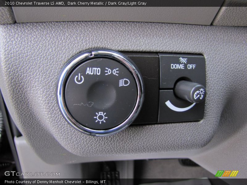 Dark Cherry Metallic / Dark Gray/Light Gray 2010 Chevrolet Traverse LS AWD