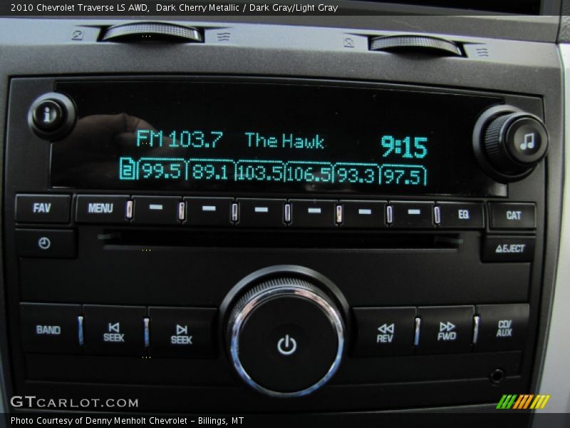 Dark Cherry Metallic / Dark Gray/Light Gray 2010 Chevrolet Traverse LS AWD