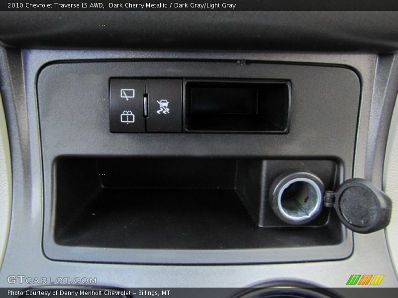 Dark Cherry Metallic / Dark Gray/Light Gray 2010 Chevrolet Traverse LS AWD