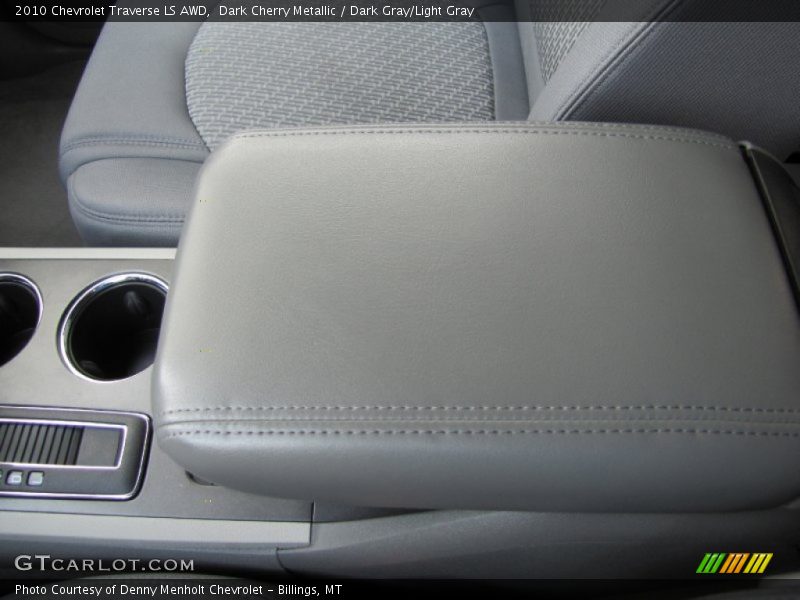 Dark Cherry Metallic / Dark Gray/Light Gray 2010 Chevrolet Traverse LS AWD