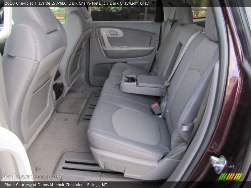 Dark Cherry Metallic / Dark Gray/Light Gray 2010 Chevrolet Traverse LS AWD