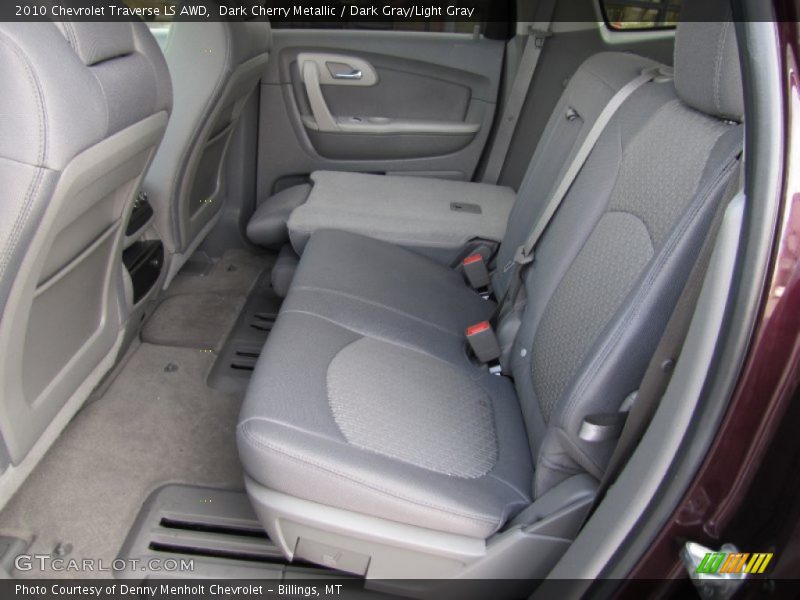 Dark Cherry Metallic / Dark Gray/Light Gray 2010 Chevrolet Traverse LS AWD