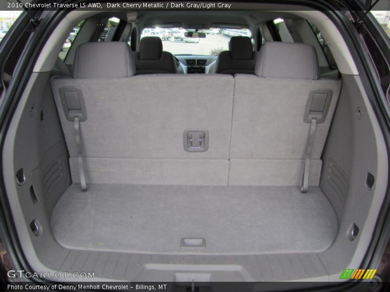 Dark Cherry Metallic / Dark Gray/Light Gray 2010 Chevrolet Traverse LS AWD